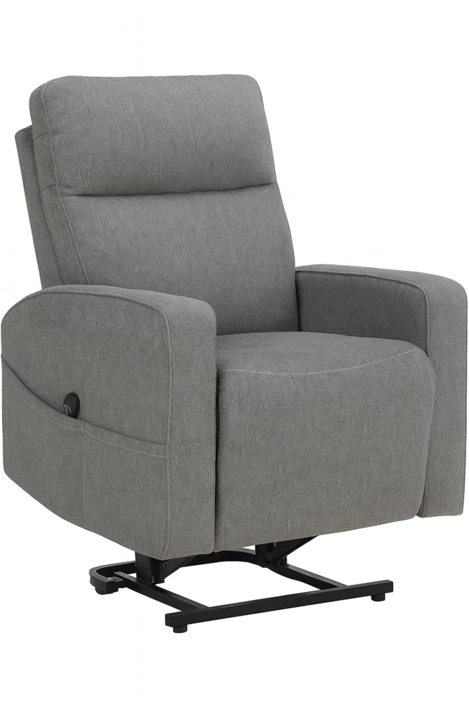 Ashley Starganza gray power lift recliner for seniors with plush fabric and smooth lifting base