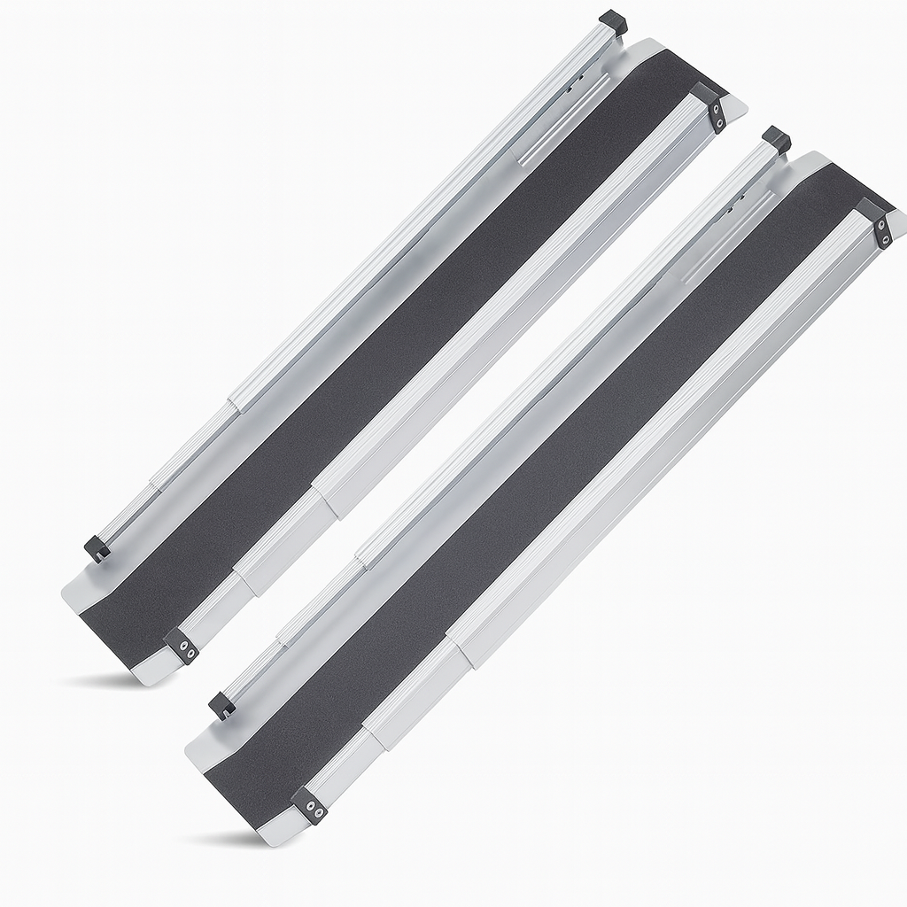 DMI telescoping portable wheelchair ramp with adjustable length and non-slip surface