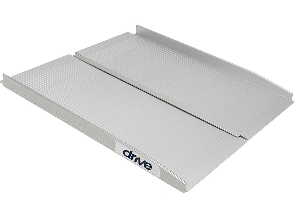 Drive Medical single-fold portable wheelchair ramp with aluminum frame and non-slip surface