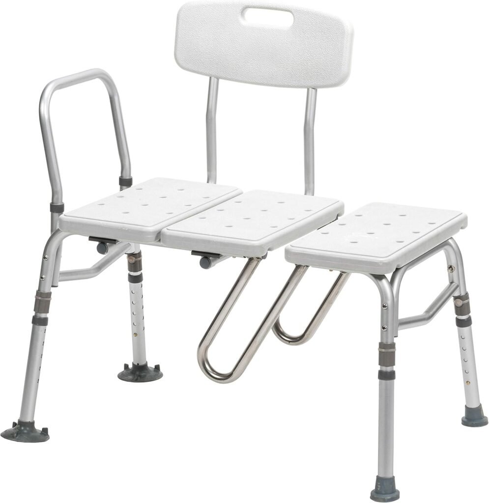Drive Medical Splash Defense Tub Transfer Bench Drive Medical Splash Defense tub transfer bench with curtain guard protection for elderly bathing safety