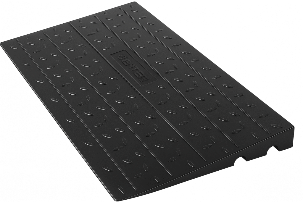 Black VEVOR 3-inch threshold wheelchair ramp with non-slip surface, designed for doorways and mobility access