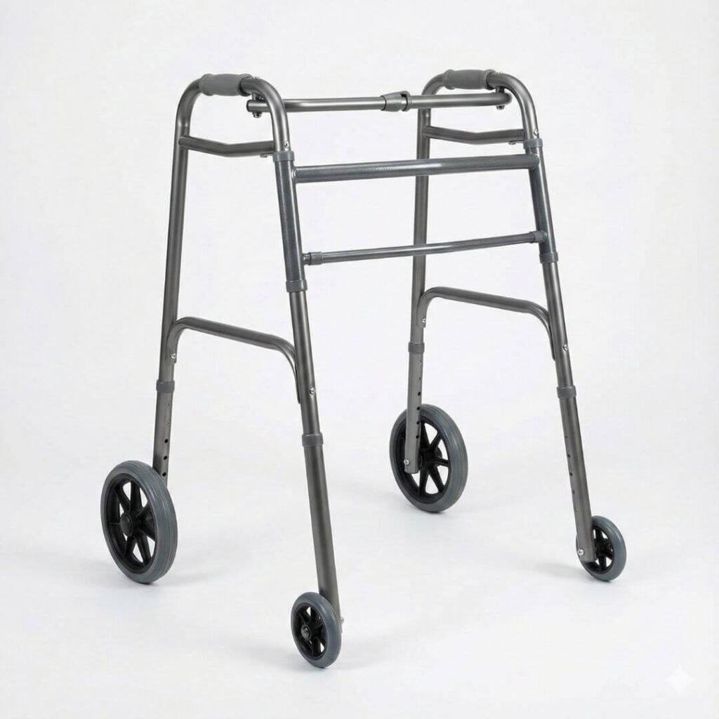 Heavy-duty bariatric folding walker with reinforced frame 