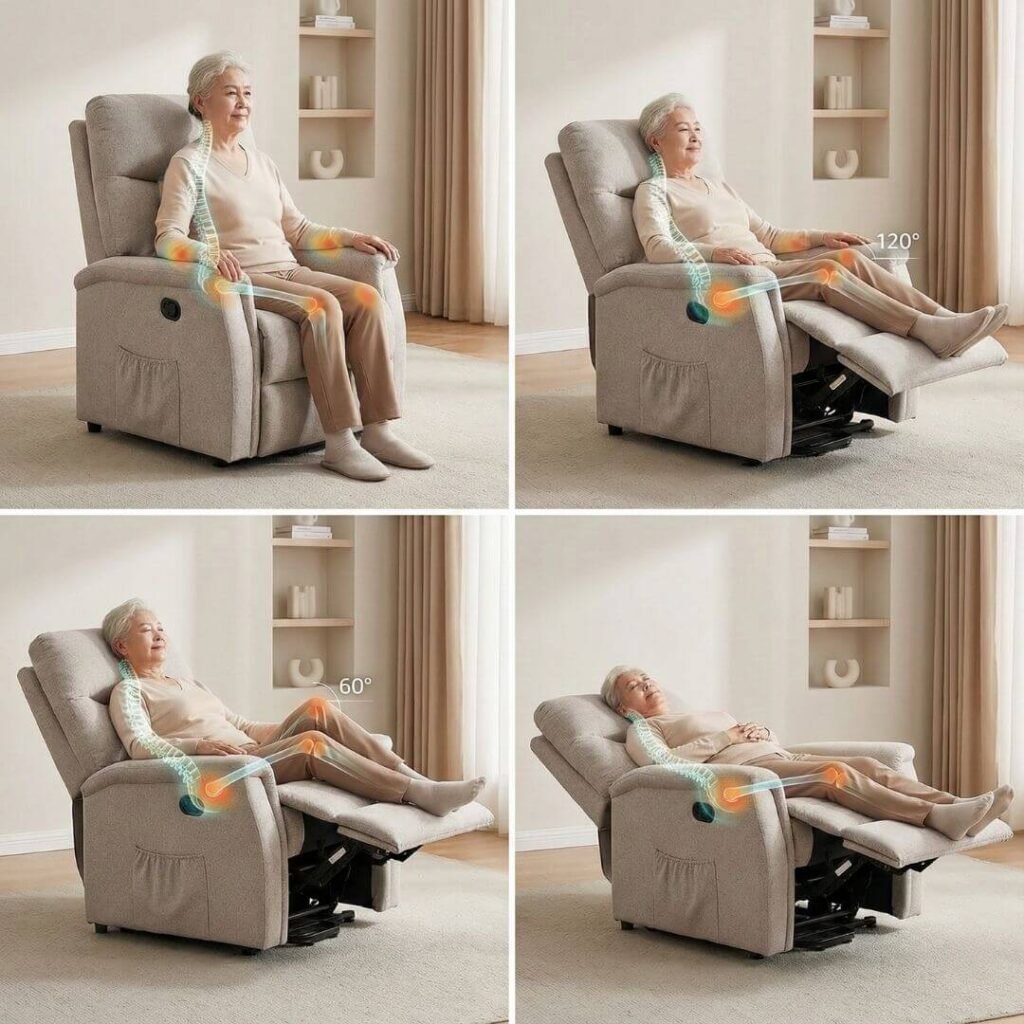 comparison of lift chair sleeping positions and body alignment 