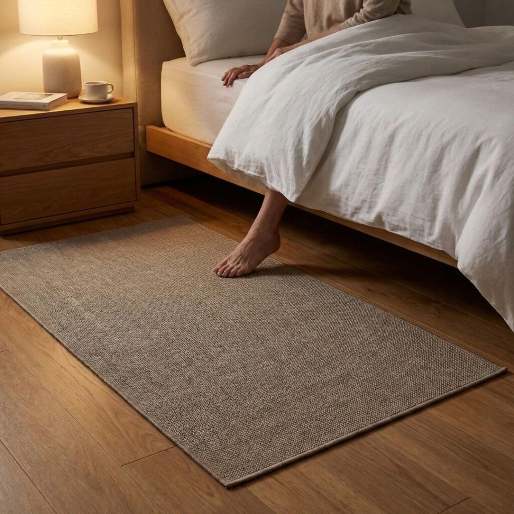  Non slip bedside rug for elderly nighttime safety 
