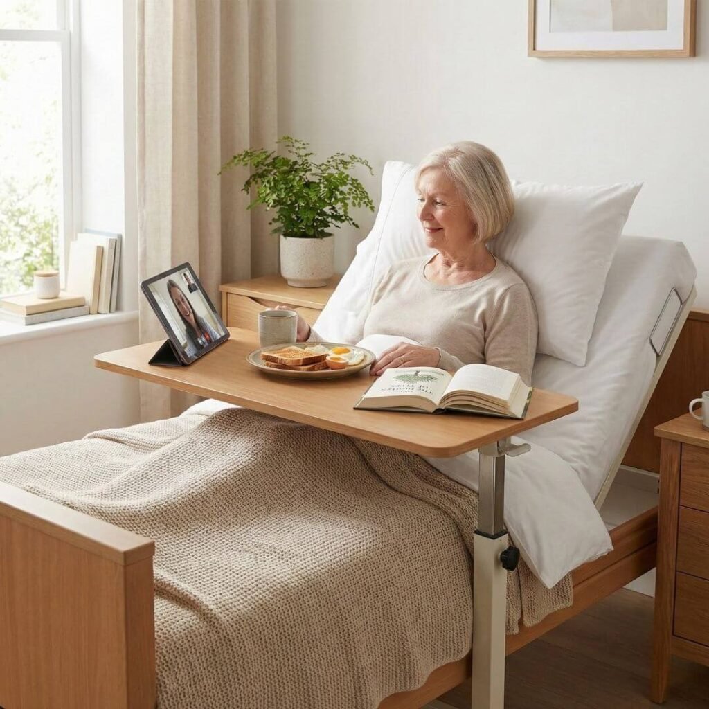overbed table for elderly daily activities
