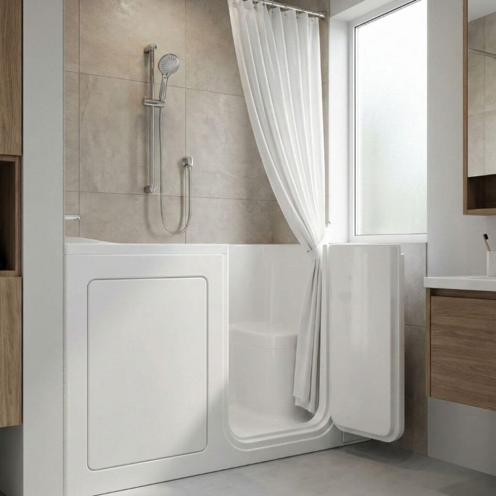 Walk-In Tub Shower Combo Walk-in tub shower combination for seniors