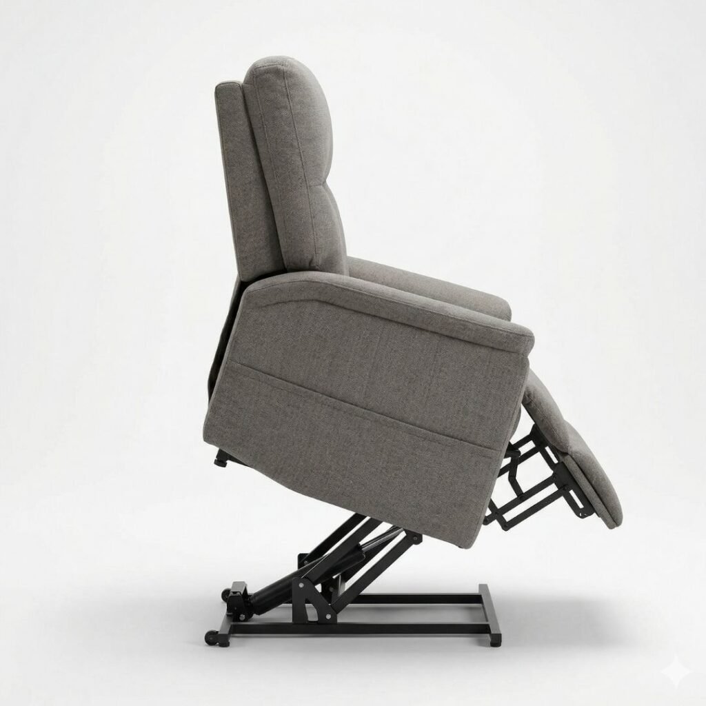 How a Power Lift Chair Helps Seniors Stand Safely After Surgery Illustration of a power lift chair raising a senior to a near-standing position for safe sit-to-stand transfers